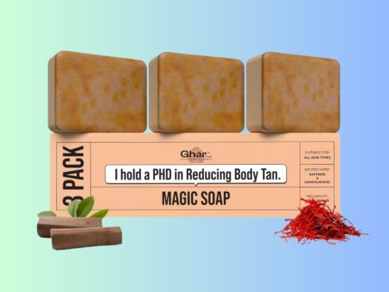 Ghar Soaps Sandalwood & Saffron Magic Soaps For Bath